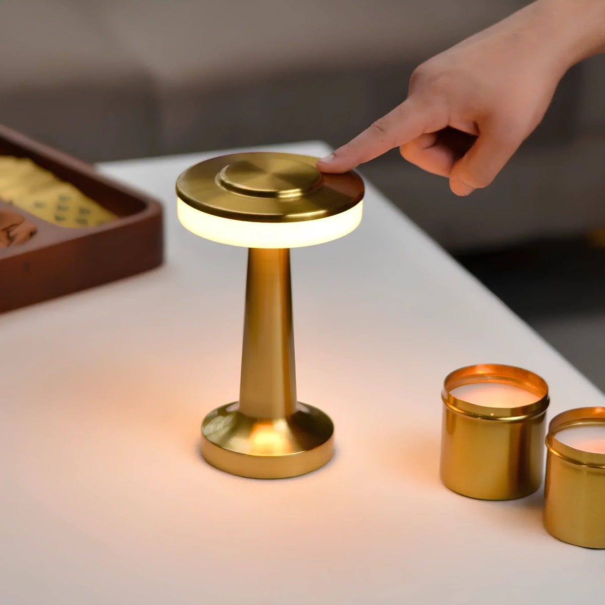 Wireless Retro Table Lamp – Cordless Rechargeable LED Lamp, Dimmable with 3 Color Temperatures, Metal Bar & Restaurant Lamp – LumiBar
