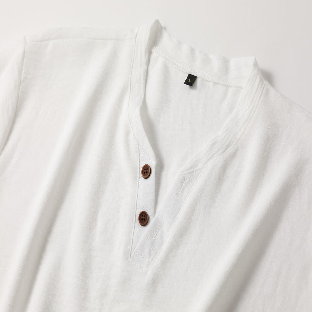 Hommes | V-Neck Shirt for Men with Short Sleeves and Slim Fit
