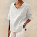 Damaris | V-Neck Casual Shirt White