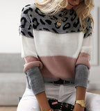 Chāme | Women's Sweater | Multi-panel Color Block Layout Pink