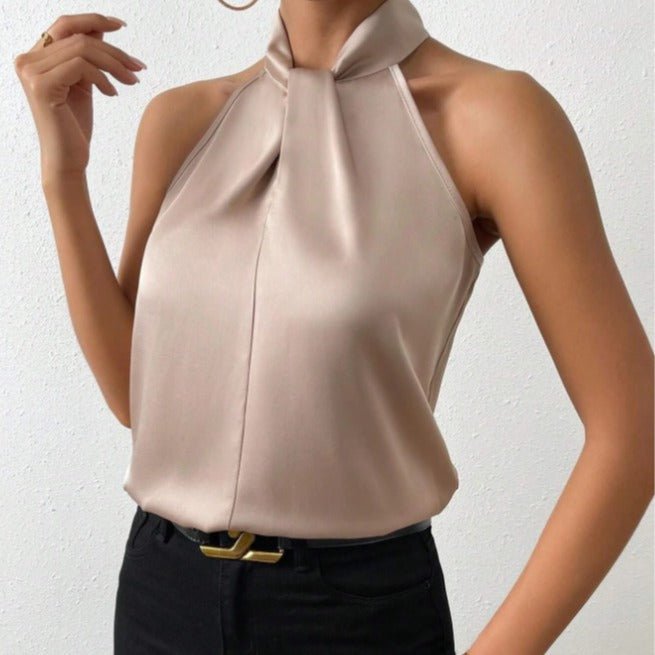 Vanna | Silk Knot Neck Top 3