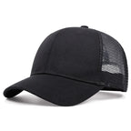 Ventilated Mesh Baseball Cap – Breathable Summer Trucker Hat for Men & Women Black Adjustable