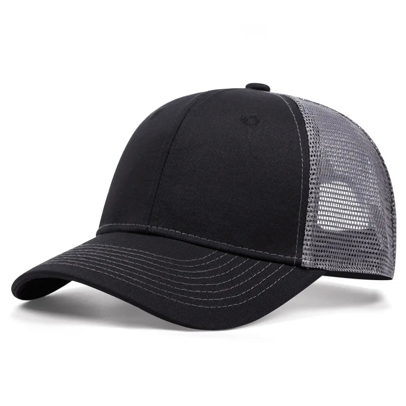 Ventilated Mesh Baseball Cap – Breathable Summer Trucker Hat for Men & Women Gray Adjustable