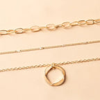 Vintage Layered Chain & Pendant Necklace