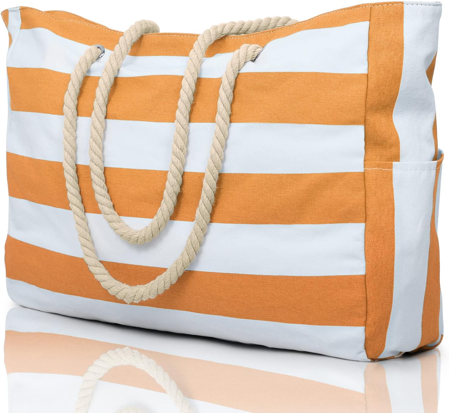 Waterproof Extra-Large Beach Bag with Pockets for Weekend Trips orange