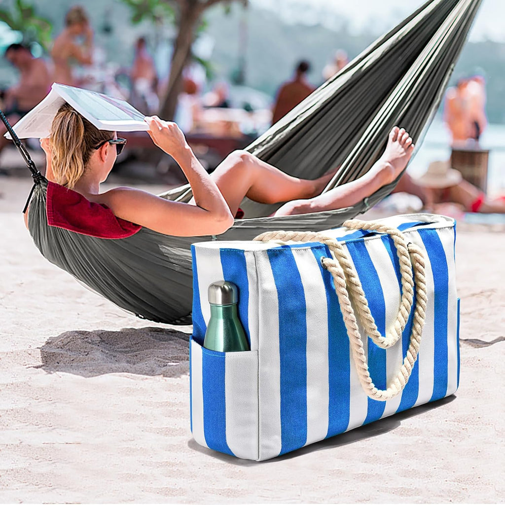 Waterproof Extra-Large Beach Bag with Pockets for Weekend Trips