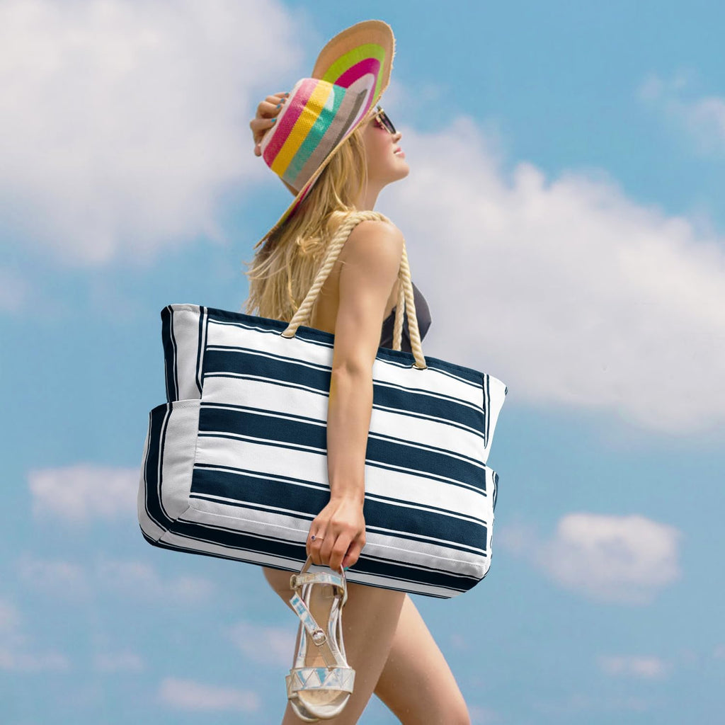 Waterproof Extra-Large Beach Bag with Pockets for Weekend Trips