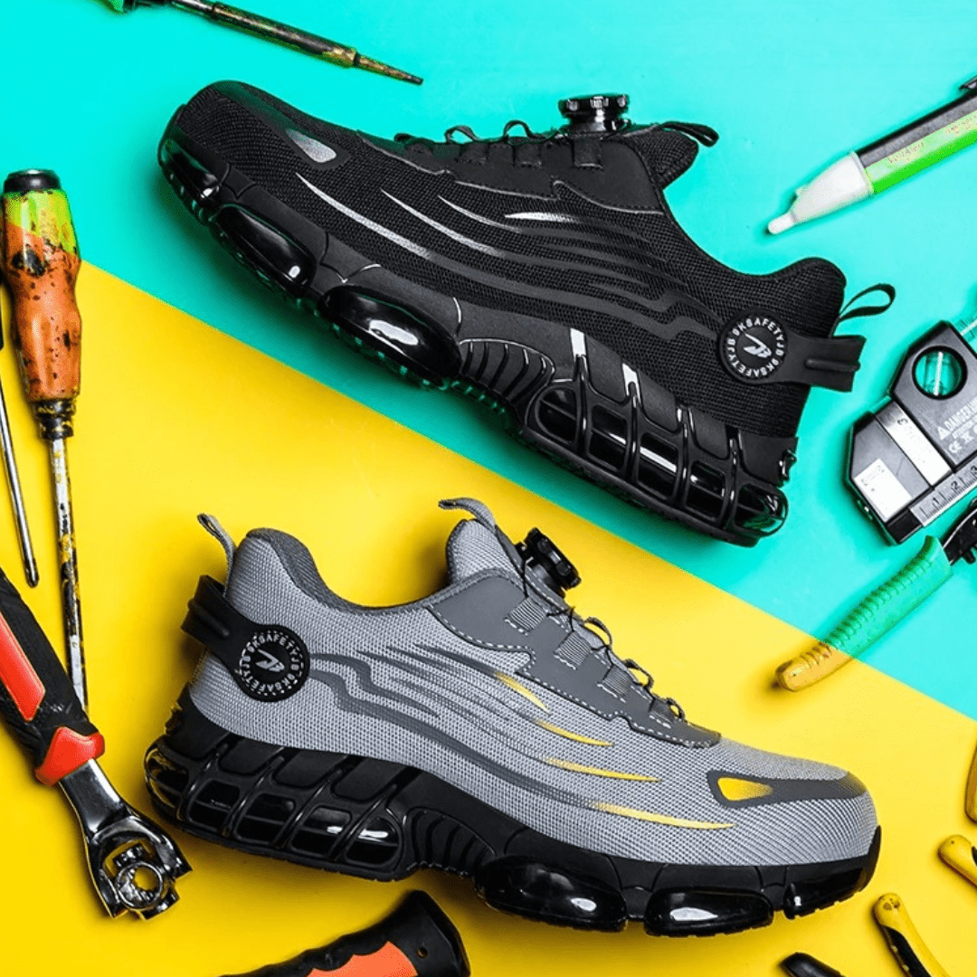 Work Shoes Men | Safety Shoes | Anti-Slip Grip & Quick Twist Closure