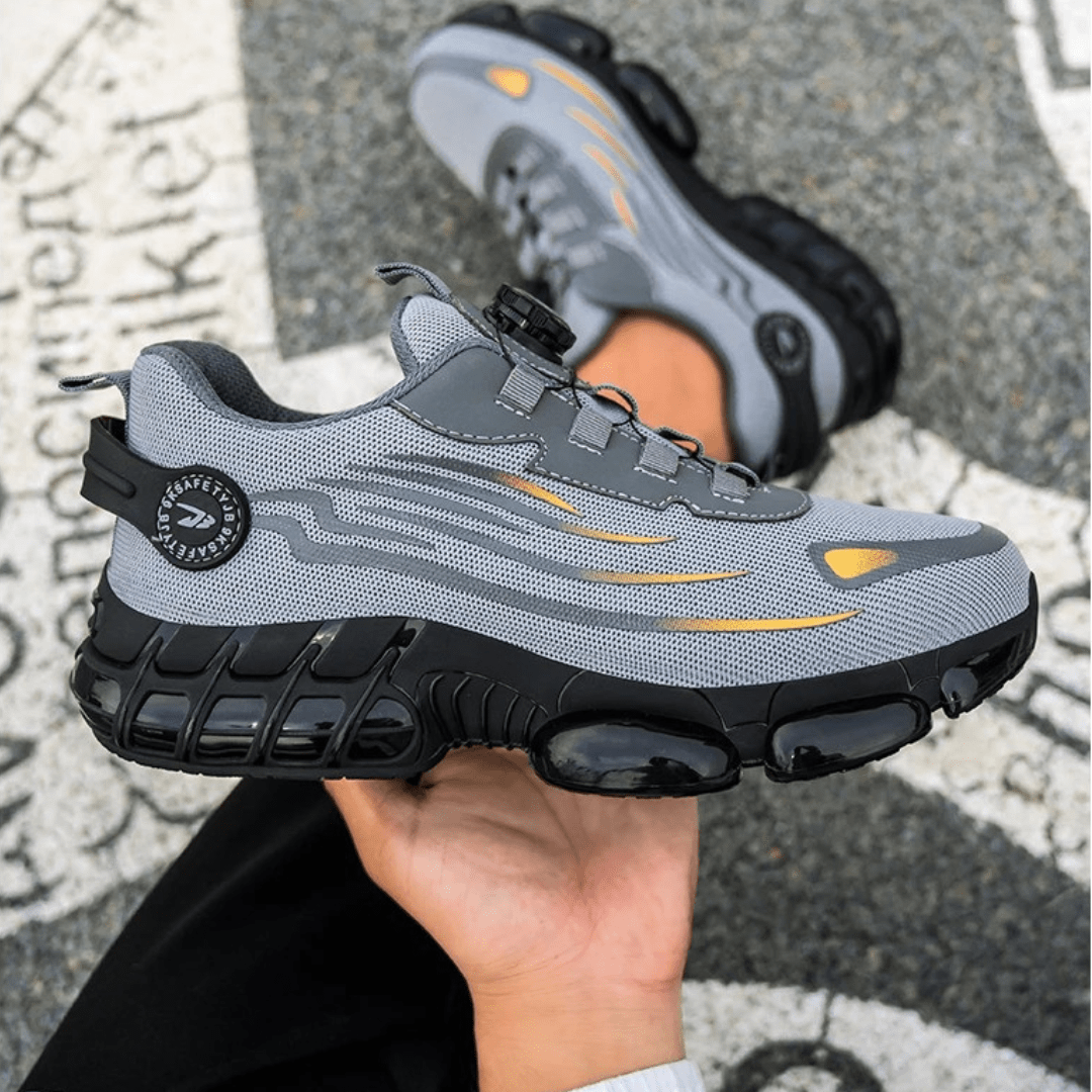 Work Shoes Men | Safety Shoes | Anti-Slip Grip & Quick Twist Closure