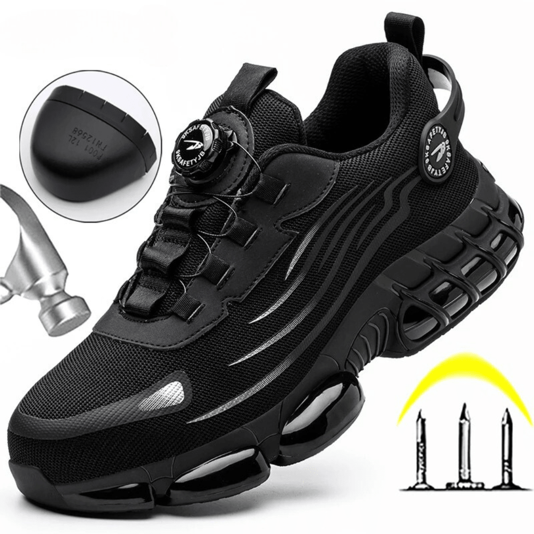 Work Shoes Men | Safety Shoes | Anti-Slip Grip & Quick Twist Closure