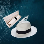 White felt fedora with black band, one size fits all White