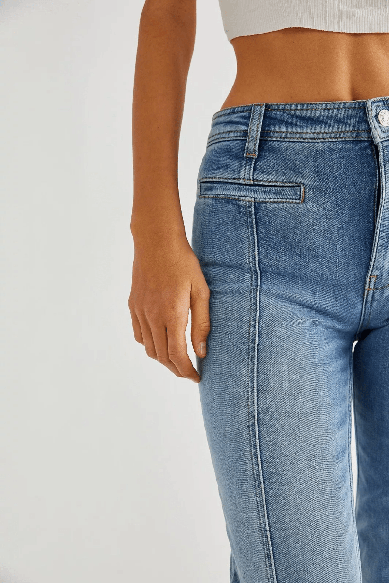 Who's That Girl | Women's Flare Jeans High Waisted Retro Streetwear