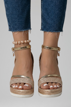 Women's Orthopaedic Cushioned Sandals with Slip-On Design for All-Day Comfort Gold
