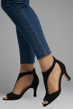 Ēden | Women's Heels with Peep Toe Opening for All-Day Comfort Black