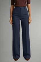 Zahara | Women’s Trousers with High Waist and Straight Leg Dark Blue