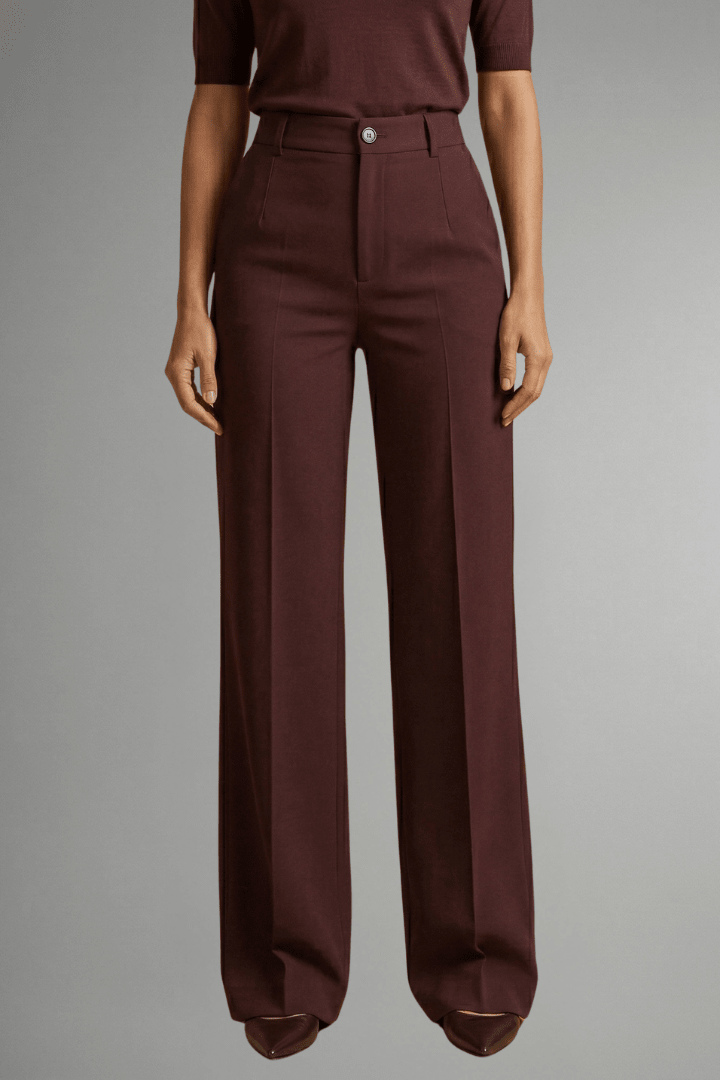 Zahara | Women’s Trousers with High Waist and Straight Leg Brown