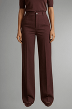 Zahara | Women’s Trousers with High Waist and Straight Leg Brown