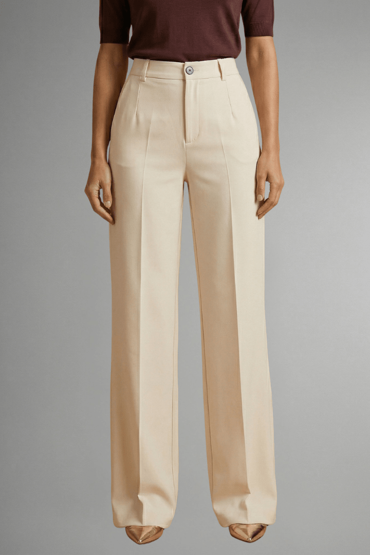 Zahara | Women’s Trousers with High Waist and Straight Leg Beige
