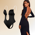 Women's Backless Bodysuit Bra, Slim Elegance, Invisible Black