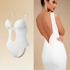 Women's Backless Bodysuit Bra, Slim Elegance, Invisible White