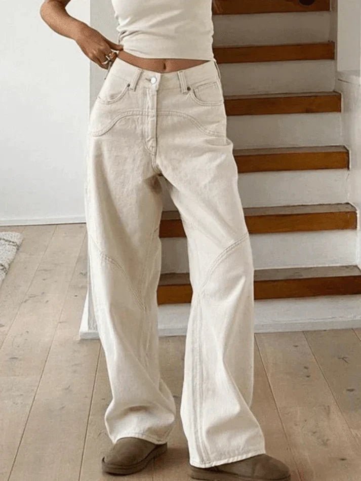 Damaris | Women's Baggy Jeans Cotton Vintage Style Relaxed Fit Boyfriend Denim