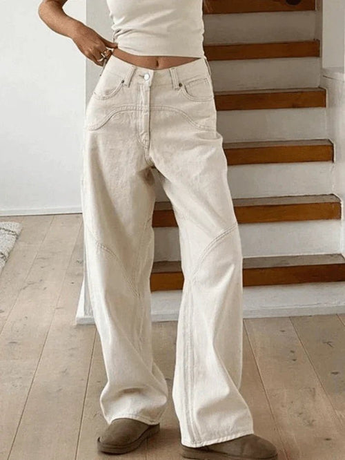 Damaris | Women's Baggy Jeans Cotton Vintage Style Relaxed Fit Boyfriend Denim