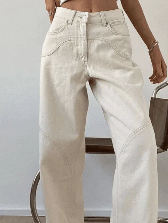 Damaris | Women's Baggy Jeans Cotton Vintage Style Relaxed Fit Boyfriend Denim