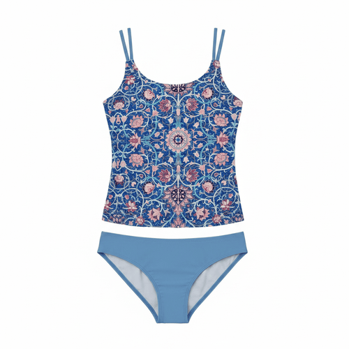 Women’s Boho Tankini Set – Intricate Mandala Print, Sculpted Slim-Fit & Free-Spirited Shoreline Majesty 1