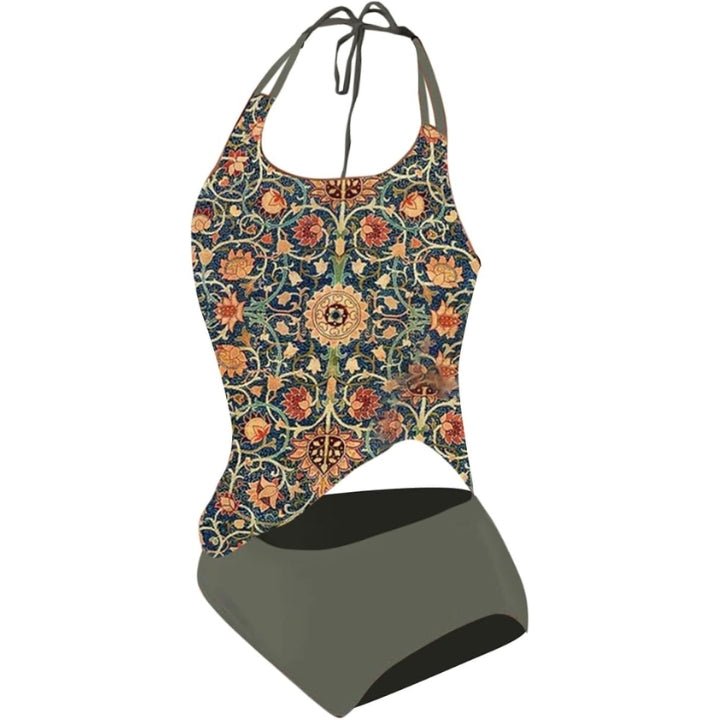Women’s Boho Tankini Set – Intricate Mandala Print, Sculpted Slim-Fit & Free-Spirited Shoreline Majesty 6