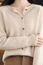 Amore | Women’s Cardigan | V Neck with Buttons Beige