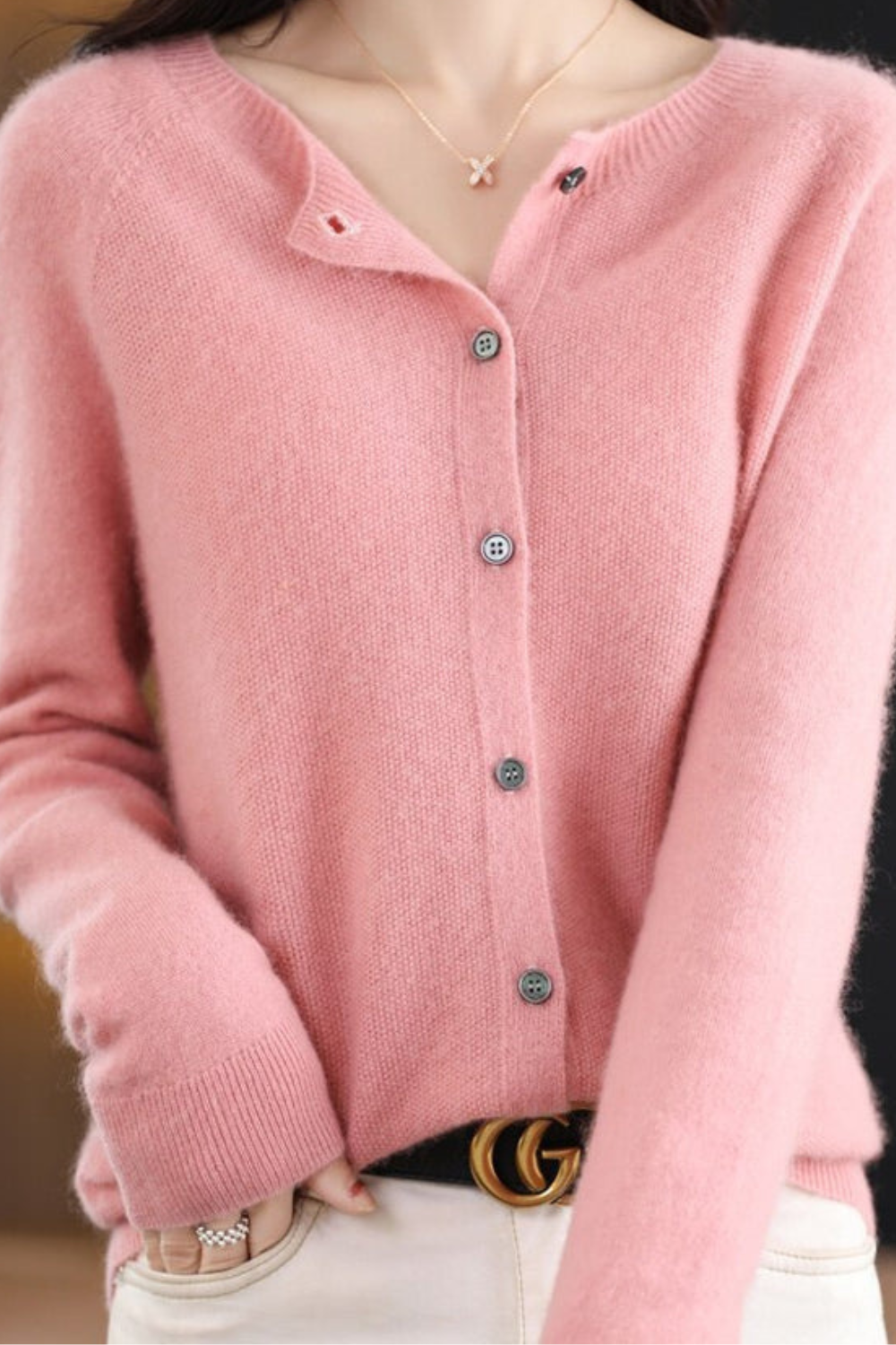 Women’s Cardigan | V Neck with Buttons - 10