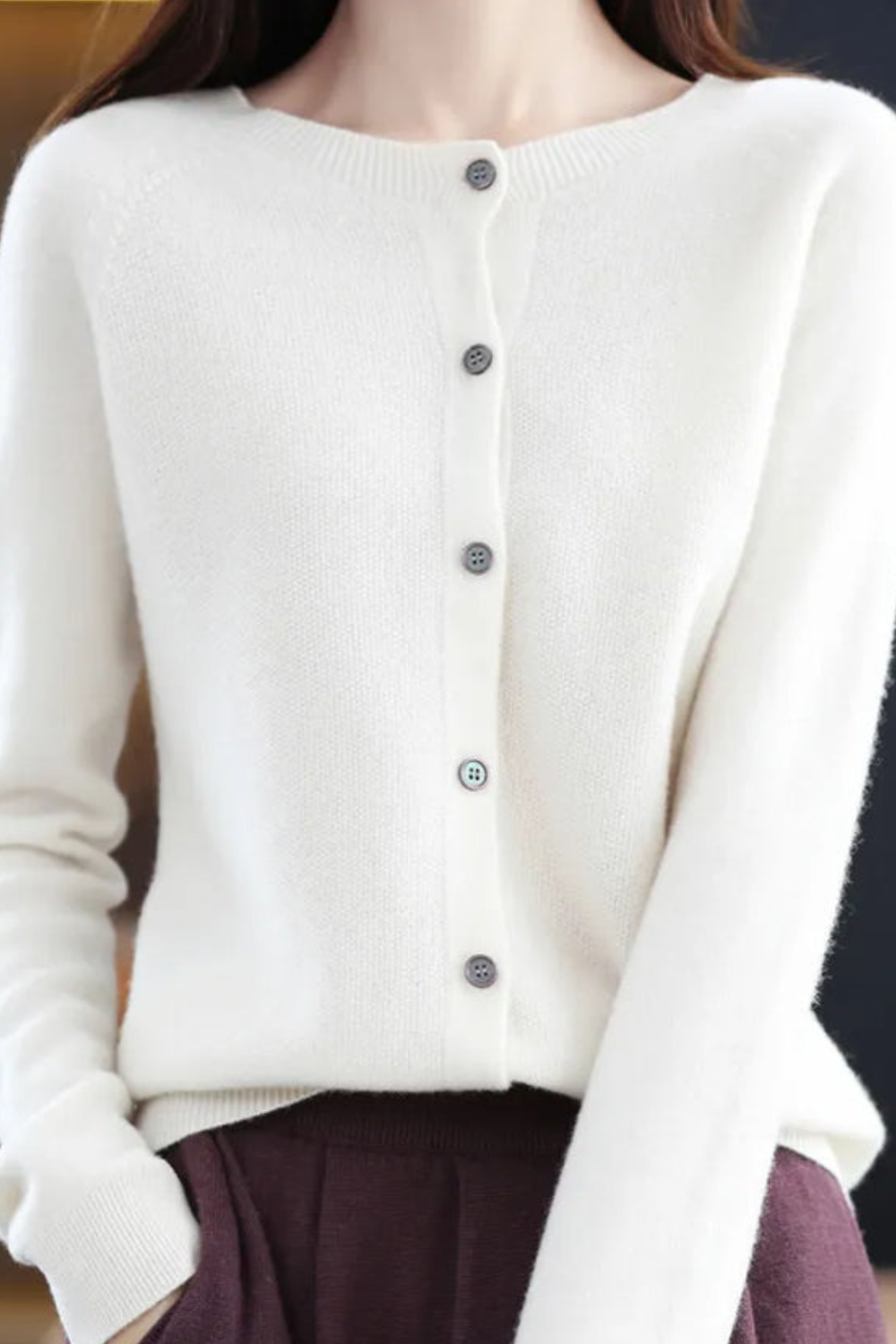Women’s Cardigan | V Neck with Buttons - 16