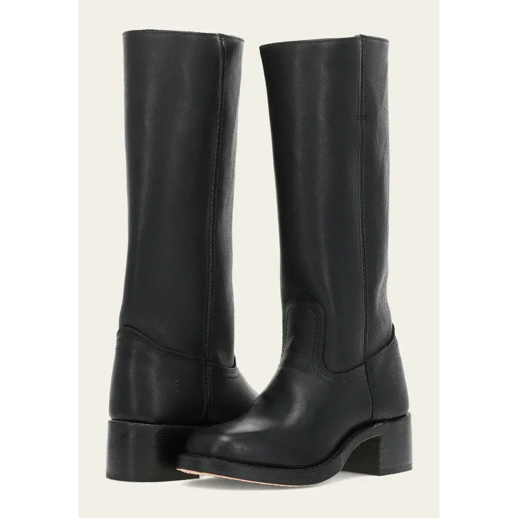 Women’s Knee-High Cowboy Boots – Sculpted Western Heel & High-Stakes Urban Edge Black