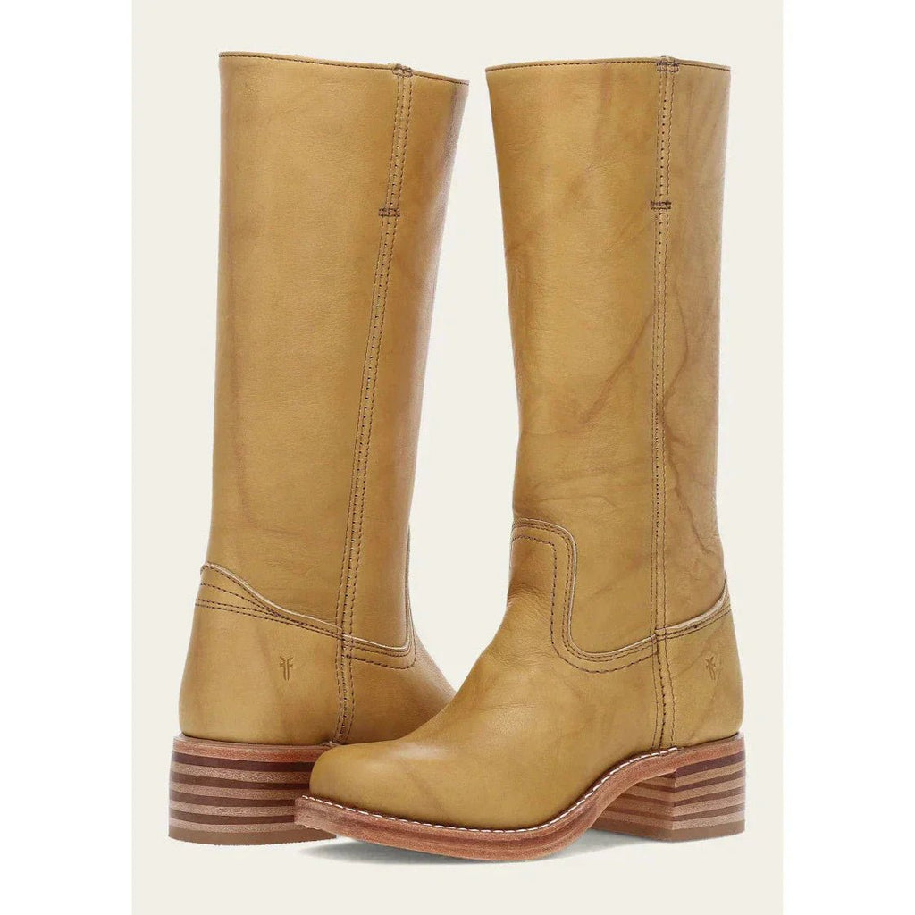 Women’s Knee-High Cowboy Boots – Sculpted Western Heel & High-Stakes Urban Edge Beige