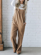 Women's Cozy Corduroy Loose Fit Overalls