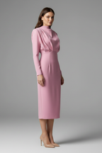 Women’s Dress with High Neckline and Long Sleeves