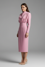 Women’s Dress with High Neckline and Long Sleeves