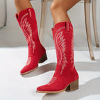 Women's Embroidered Cowboy Boots – Pointed Toe & Classic Style 8
