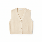Vyssion | Women's Knit Button Down Vest | Sleeveless – Chic Artisan Grace & Refined Slimming Silhouette