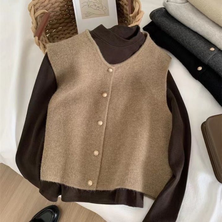 Women's Knit Button Down Vest | Sleeveless 3