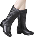 Essence | Women's Mid-High Winter Boots | Low Heel Black