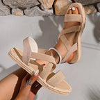 Women's Open Toe Slingback Sandals with Crisscross Straps and Braided Sole 3