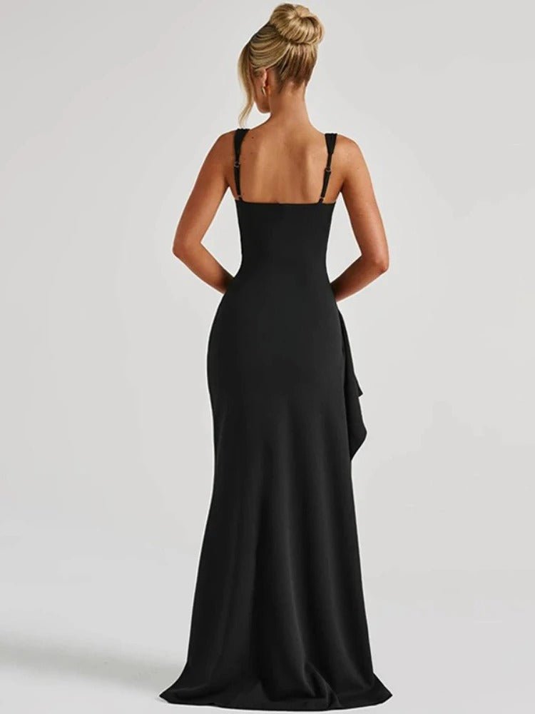 Women’s Sleeveless Maxi Dress with Side Split Hem and Square Neck 2