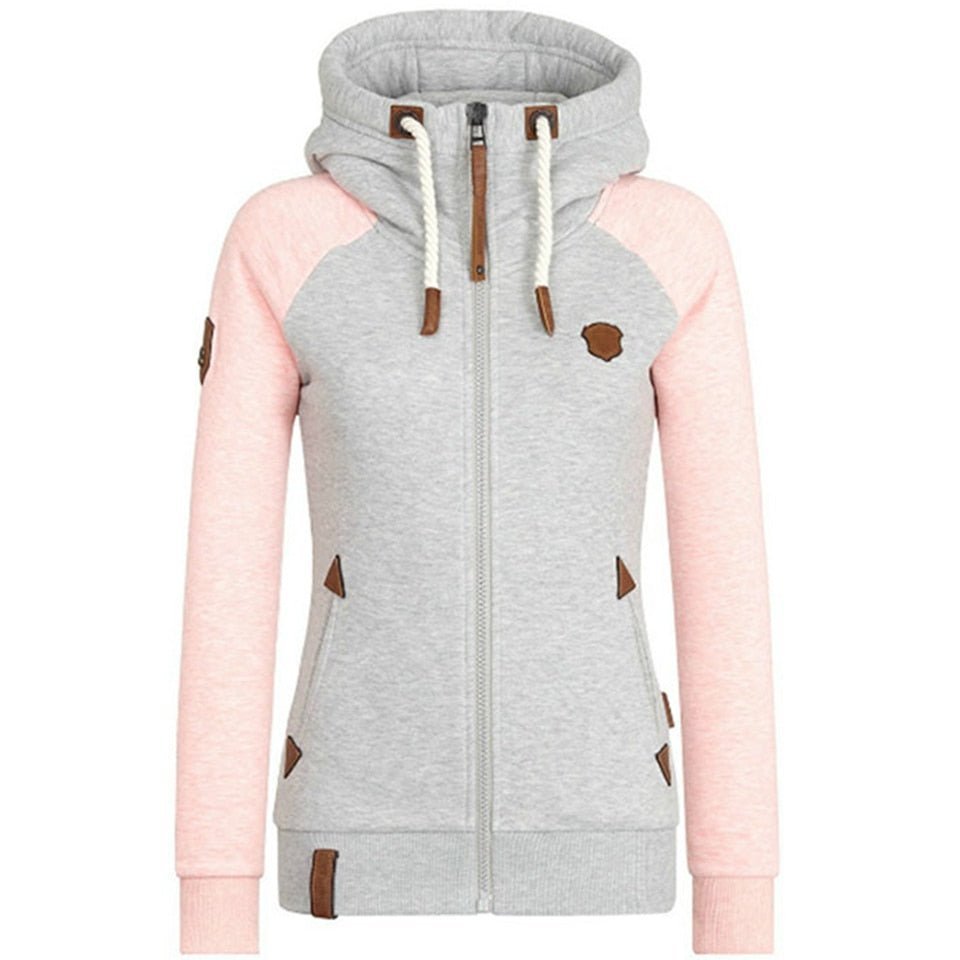 Vena | Women’s Slim Fit Hoodie – Architectural Cozy Fleece Insulation & Refined Thermal Grace Light Pink 2XL