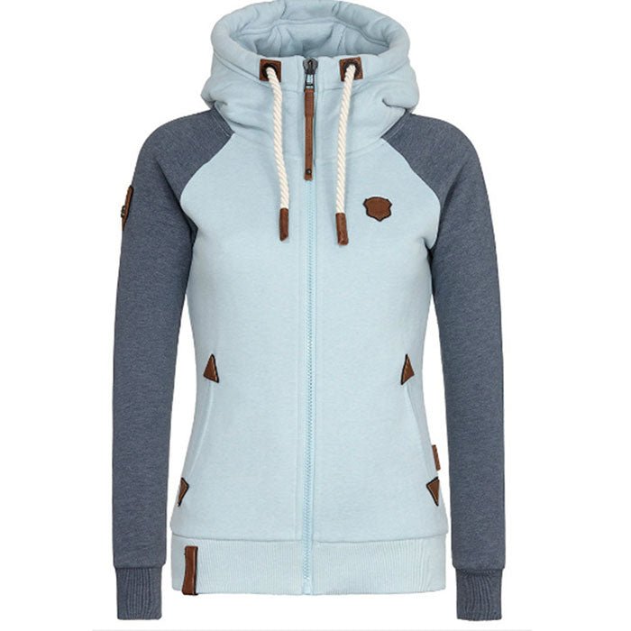 Vena | Women’s Slim Fit Hoodie – Architectural Cozy Fleece Insulation & Refined Thermal Grace light blue