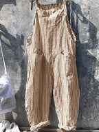Women’s Tailored Dungarees – Structural Ivory Weave, Breathable Precision & Continental Executive Grace Khaki