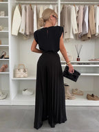 Women’s Two-Piece Set with Sleeveless Top and Pleated Wide-Leg Pants 7