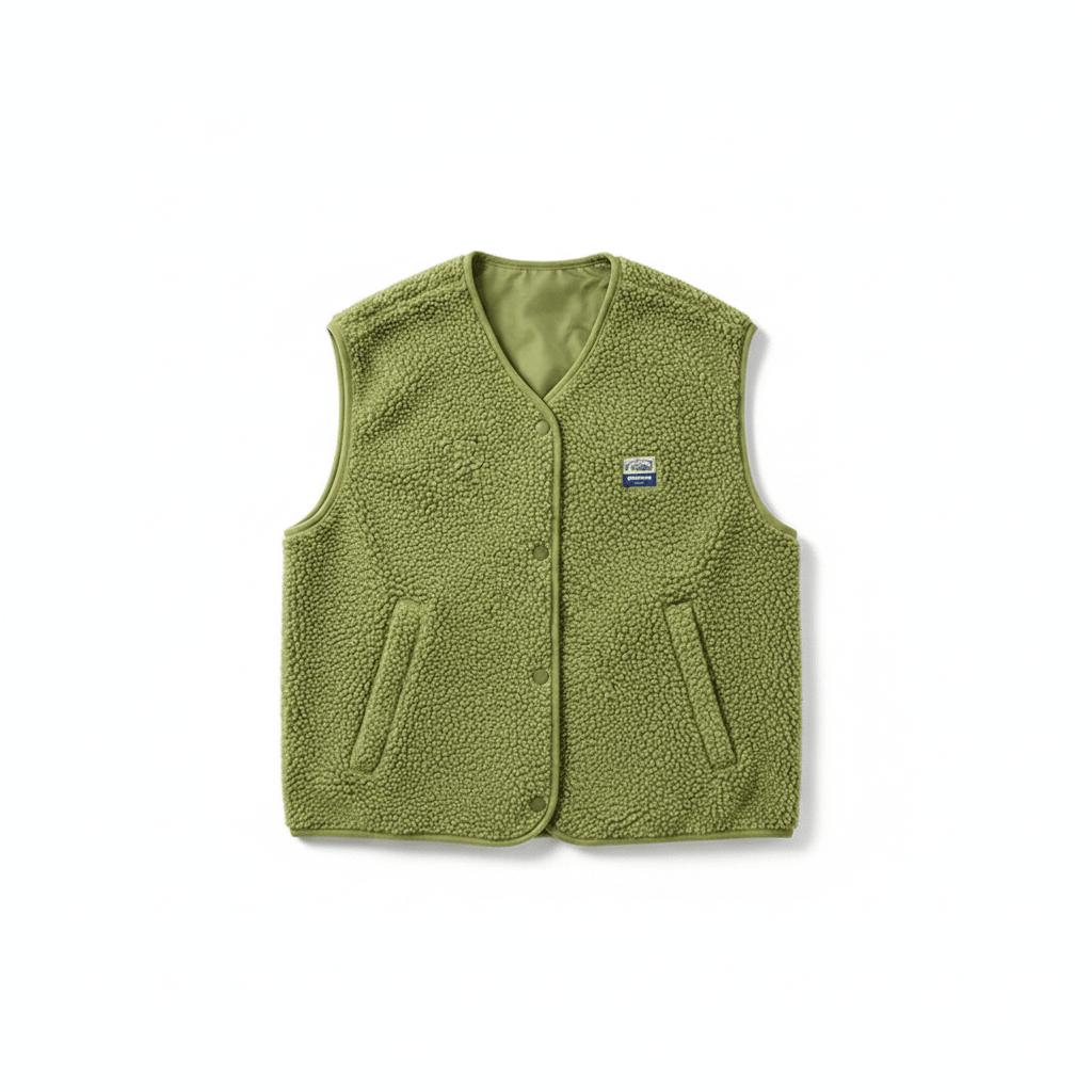 Women's V-neck Fleece Vest with Buttons and Pockets | Warm