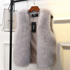 Sahara | Women’s Stylish Winter Vest – Heat-Insulation & Refined Cold-Season Silhouette ash grey