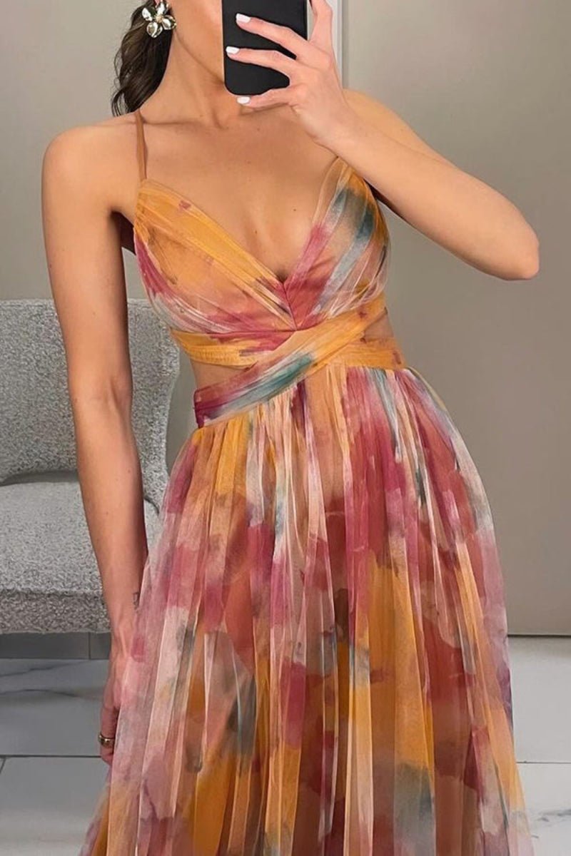 Women's Wrap Wedding Guest Dress with V-Neck and Floral Pattern 3